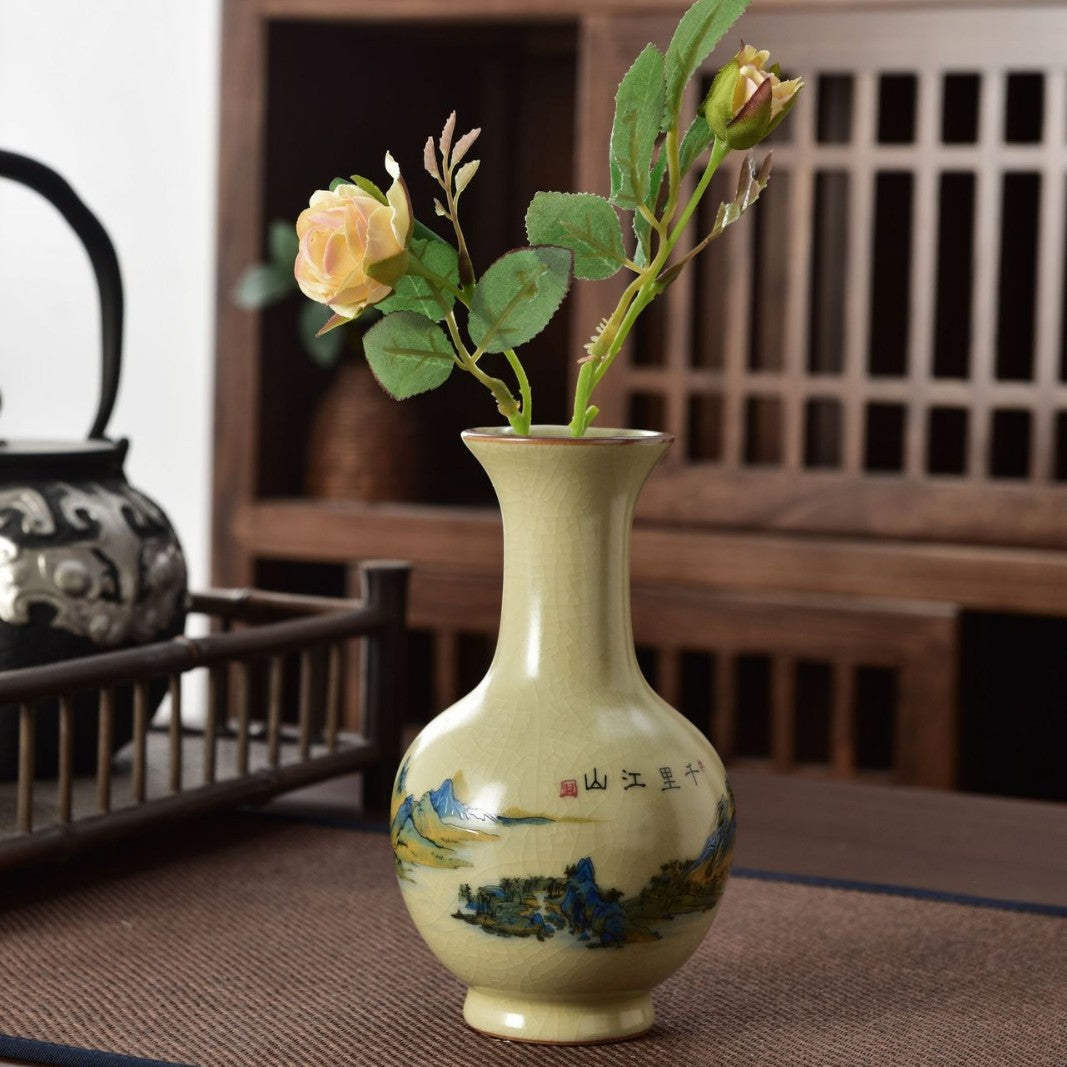 A Sleek And Easy Ceramic Vase Designed to Be a Centerpiece in Your Living Room, Perfect for Showcasing a Single Flower, Adding a Touch of Elegance to Modern Home Decor