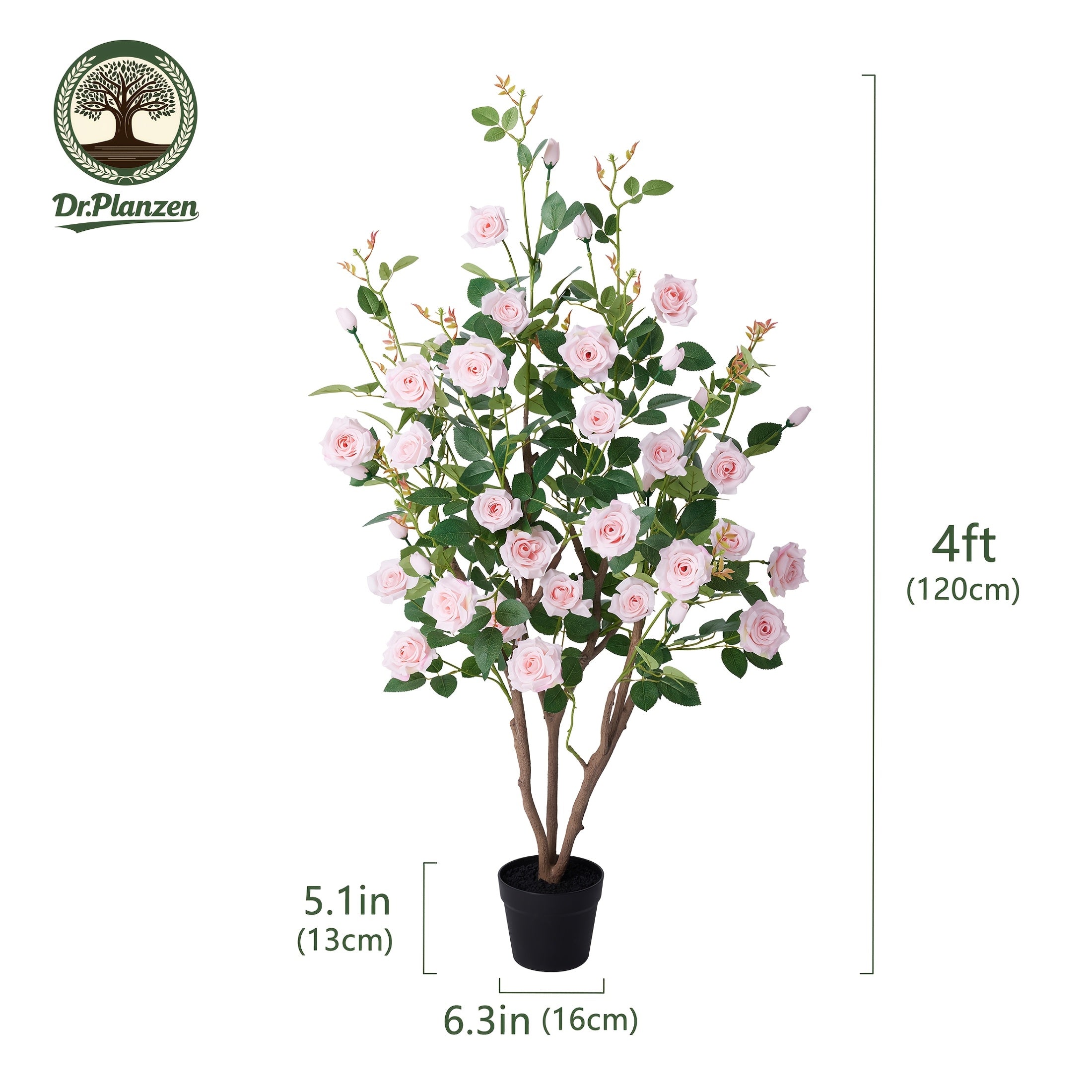 Artificial Rose Trees Pre-Potted With Nursery Pot | Home Decor, Indoor Plants, Decorative Trees, Realistic Silk Foliage, High-Quality Faux Flowers, Fake Roses For Thanksgiving