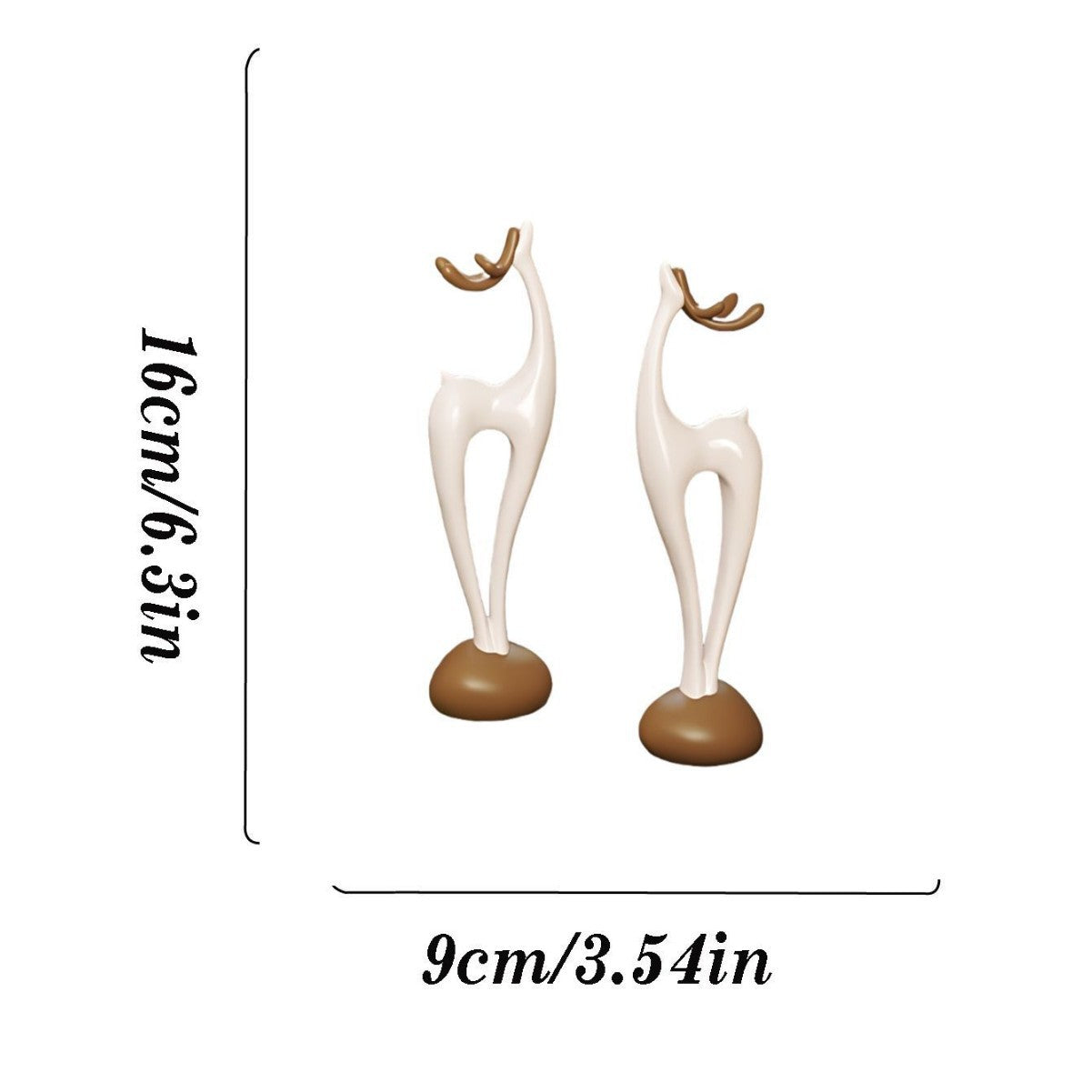 Stone Fortune Vase with Deer Figurine- Desktop Decorative Ornament Living Room, Dining Room, TV Cabinet- Housewarming Friends