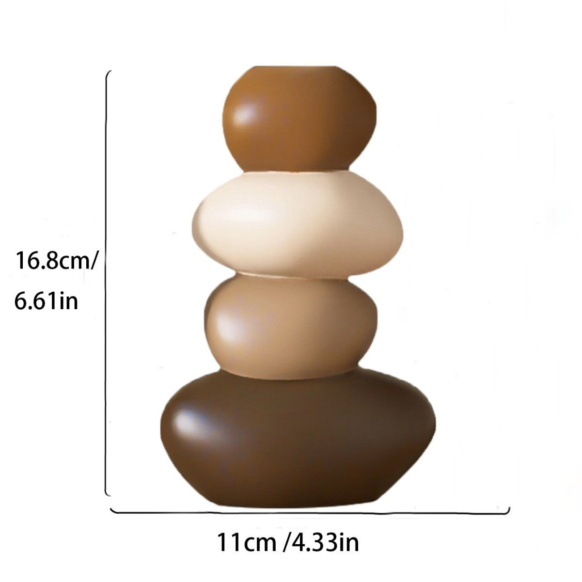 Stone Fortune Vase with Deer Figurine- Desktop Decorative Ornament Living Room, Dining Room, TV Cabinet- Housewarming Friends