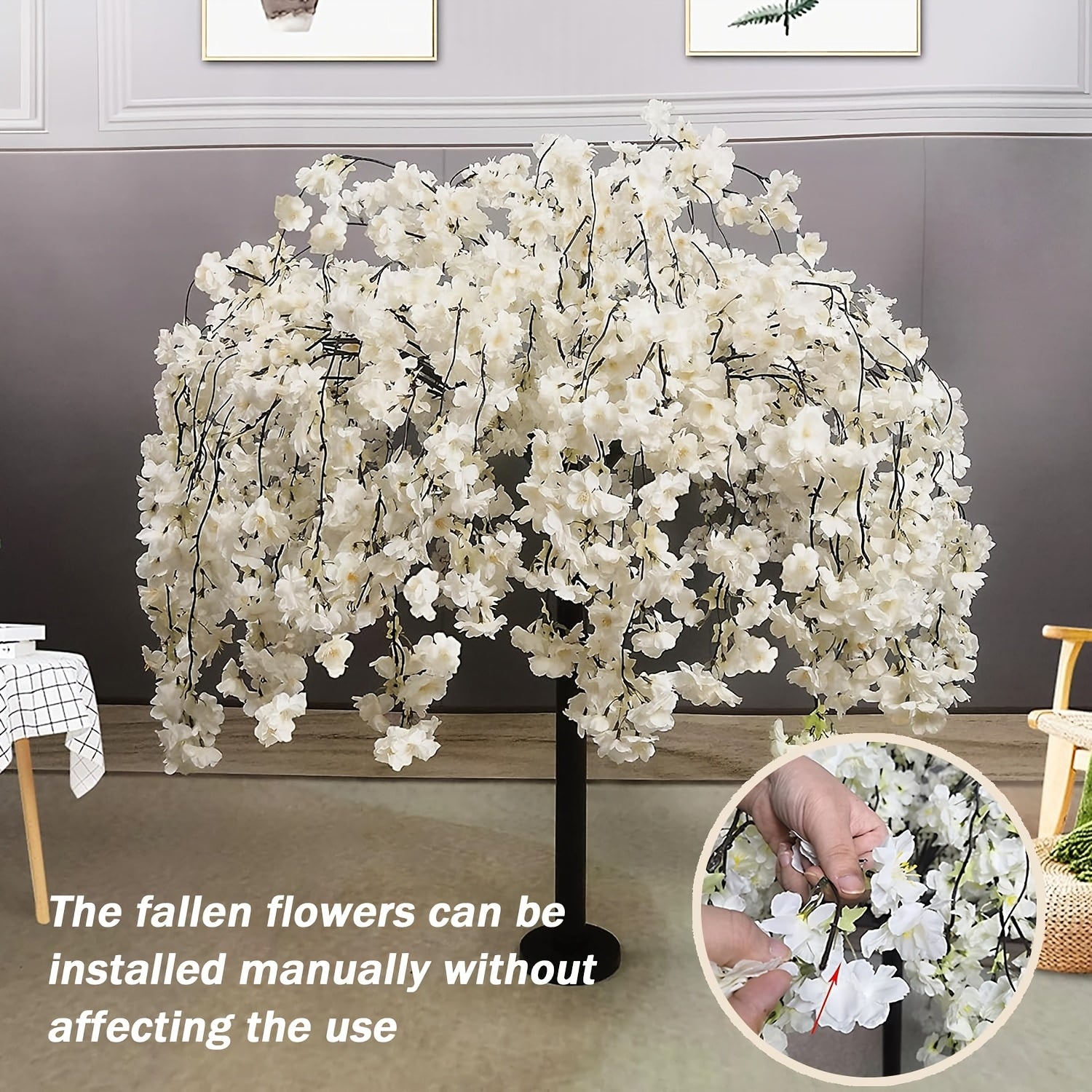 Artificial Flower Cherry Blossoms Tree Wedding Decoration Cherry Blossom Branch Home Garden Decor Desktop Artificiales Tree