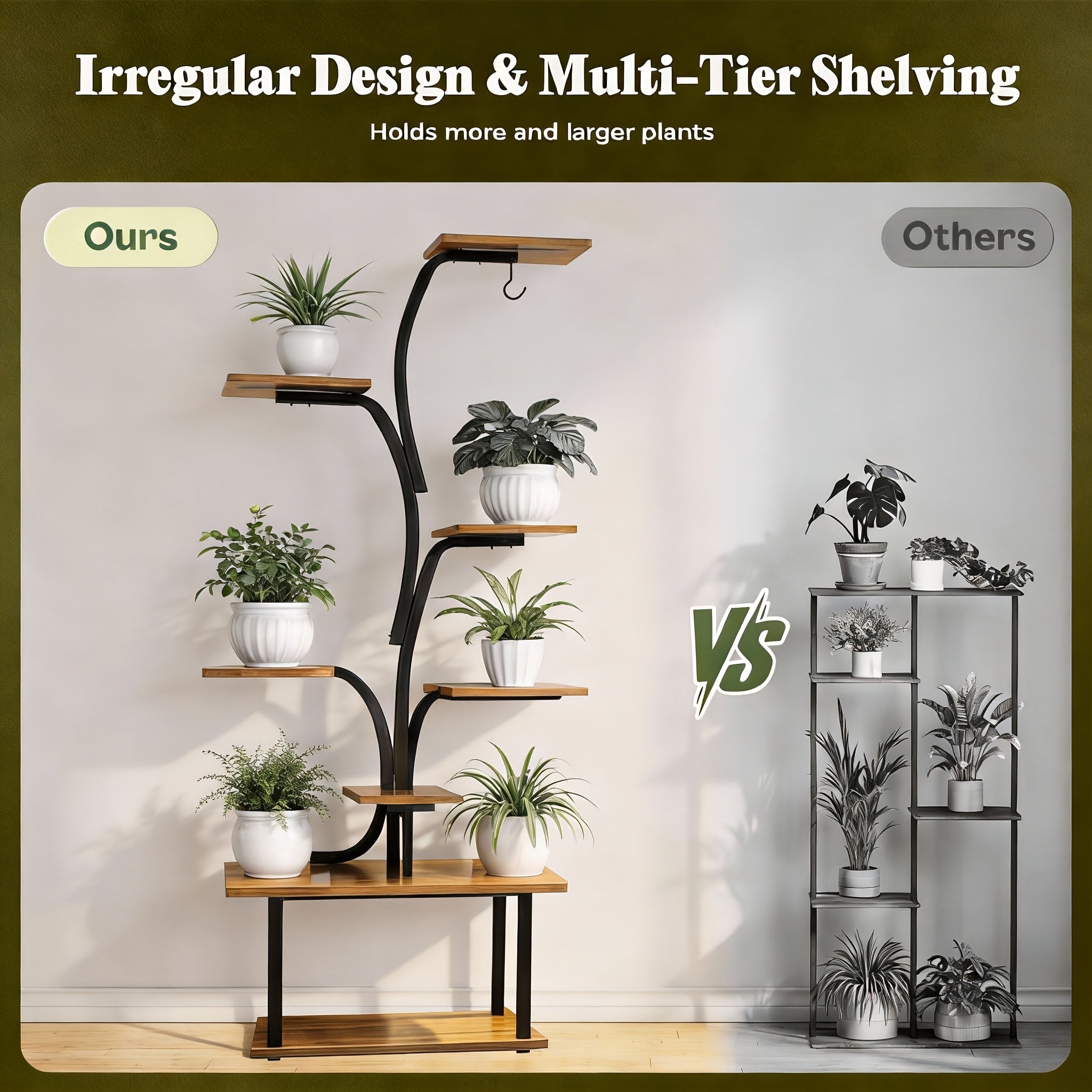 7\u002F5\u002F4\u002F3-Tier Indoor Plant Stand, 63\u002F62\u002F55\u002F36In High Metal Flower Shelf Corner Display Rack, Multi-Layer Plant Holder for Living Room Bedroom Balcony, Gift for Plant Lovers