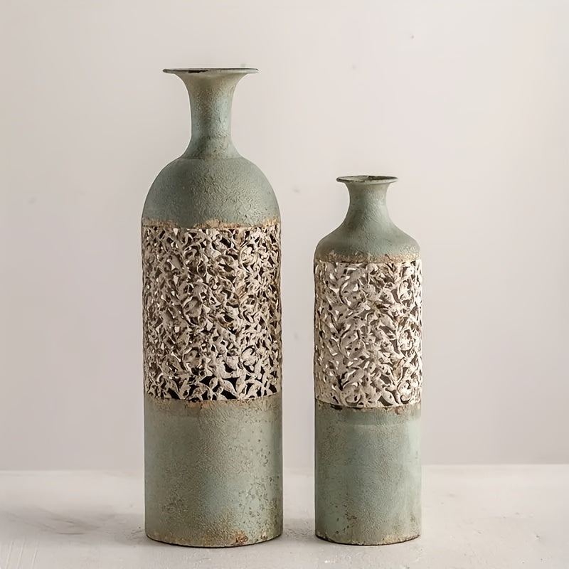 3D Stereoscopic\u002F American Retro Decorative Bottle, Home Decoration Vase, Metal Hollow Flower Vase