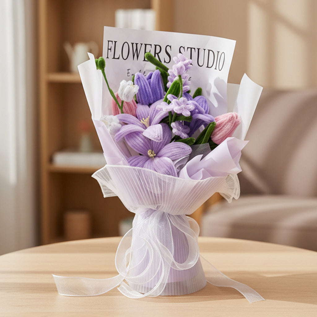 Handmade Twisted Rods Artificial Flower Bouquet - Preserved Forever Roses Suitable for Weddings, Valentine's Day, Easter & Spring Decorations, Plastic Wedding Centerpieces, Bouquets for, No Maintenance Required, Year-Round Decoration