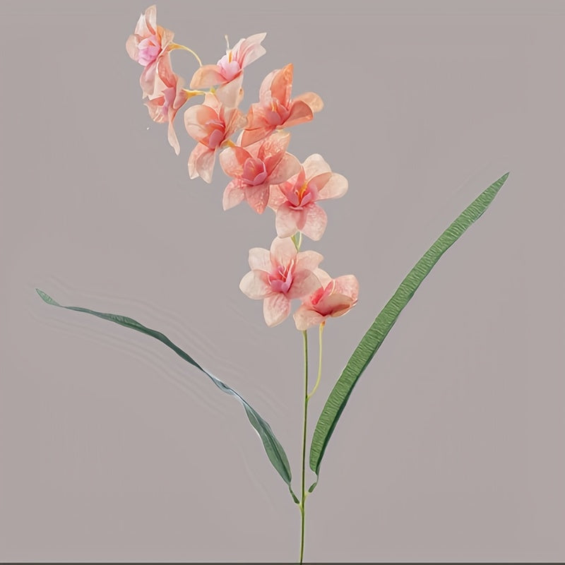 5pcs Realistic Faux Freesia Flowers with Butterfly-Wing Daffodil Suitable for Wedding, Home Decor, Table Centerpiece - Fabric Blooms for Spring Arrangements, Desktop Decoration, Wedding Bouquets, No Maintenance Required