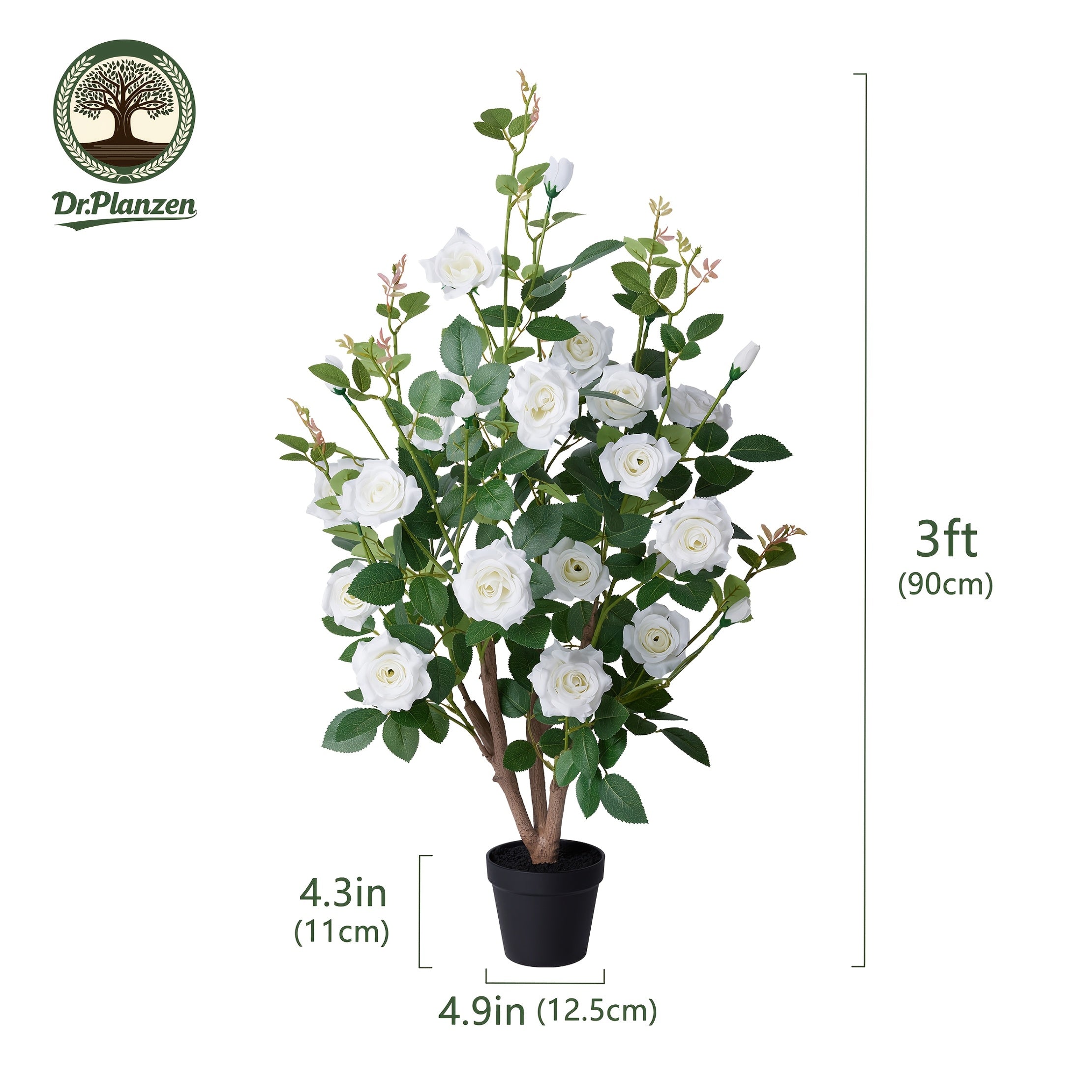 Artificial Rose Trees Pre-Potted With Nursery Pot | Home Decor, Indoor Plants, Decorative Trees, Realistic Silk Foliage, High-Quality Faux Flowers, Fake Roses For Thanksgiving