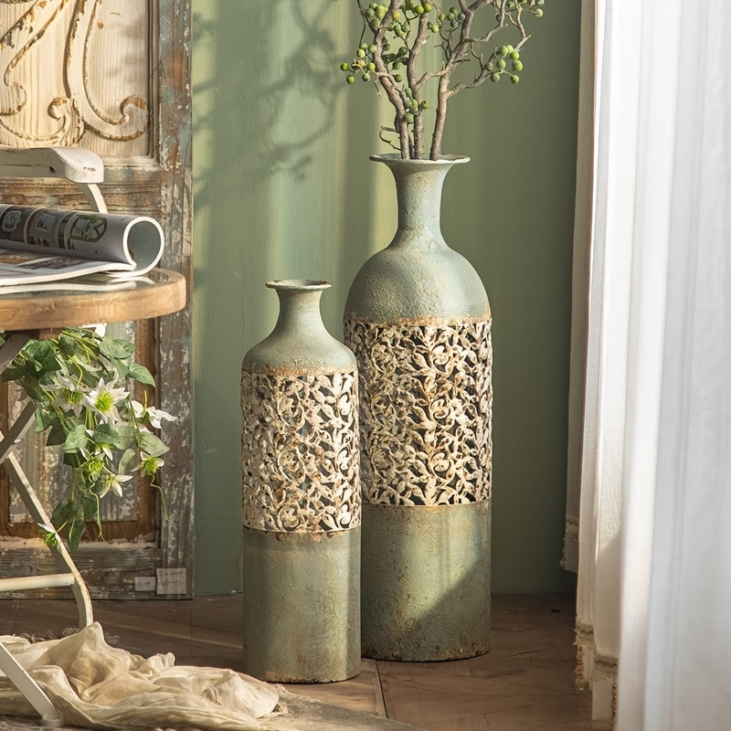 3D Stereoscopic\u002F American Retro Decorative Bottle, Home Decoration Vase, Metal Hollow Flower Vase
