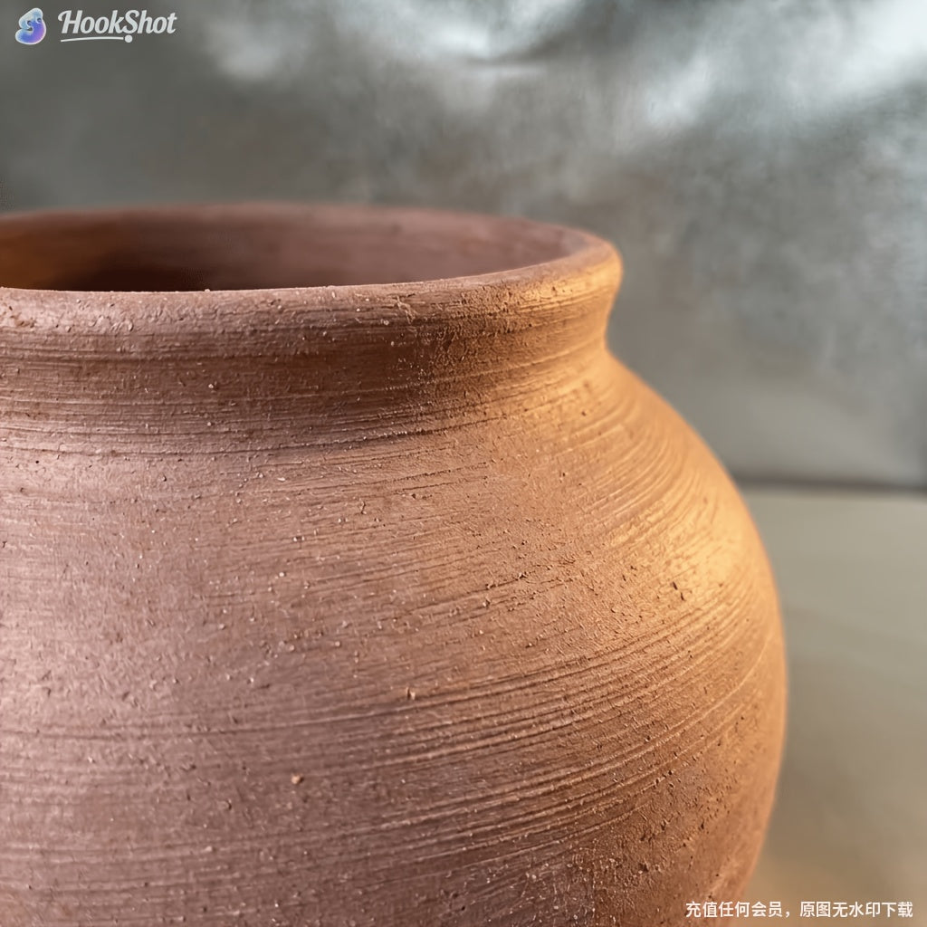 Handmade Unglazed Rough Ceramic Pot, Wabi-Sabi Style Vase, Dried Flower Vessel, Cafe Window Decor Prop