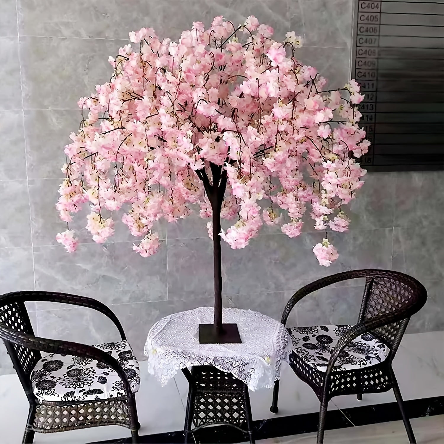 Artificial Flower Cherry Blossoms Tree Wedding Decoration Cherry Blossom Branch Home Garden Decor Desktop Artificiales Tree