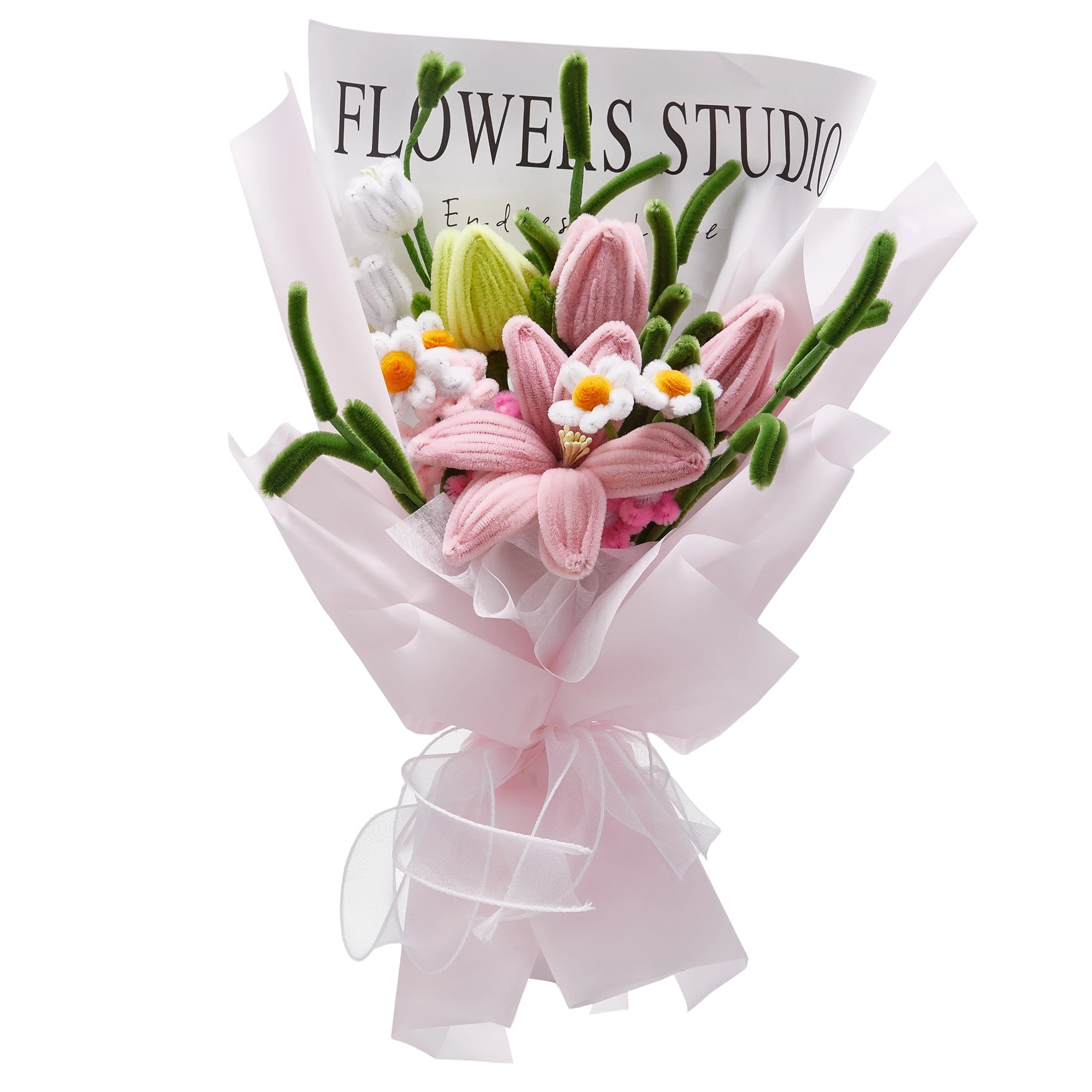 Handmade Twisted Rods Artificial Flower Bouquet - Preserved Forever Roses Suitable for Weddings, Valentine's Day, Easter & Spring Decorations, Plastic Wedding Centerpieces, Bouquets for, No Maintenance Required, Year-Round Decoration