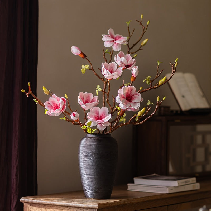 High Sense Simulation Flower Magnolia Ornament Living Room Fake Flower Bouquet Decoration Dining Table Floral Art