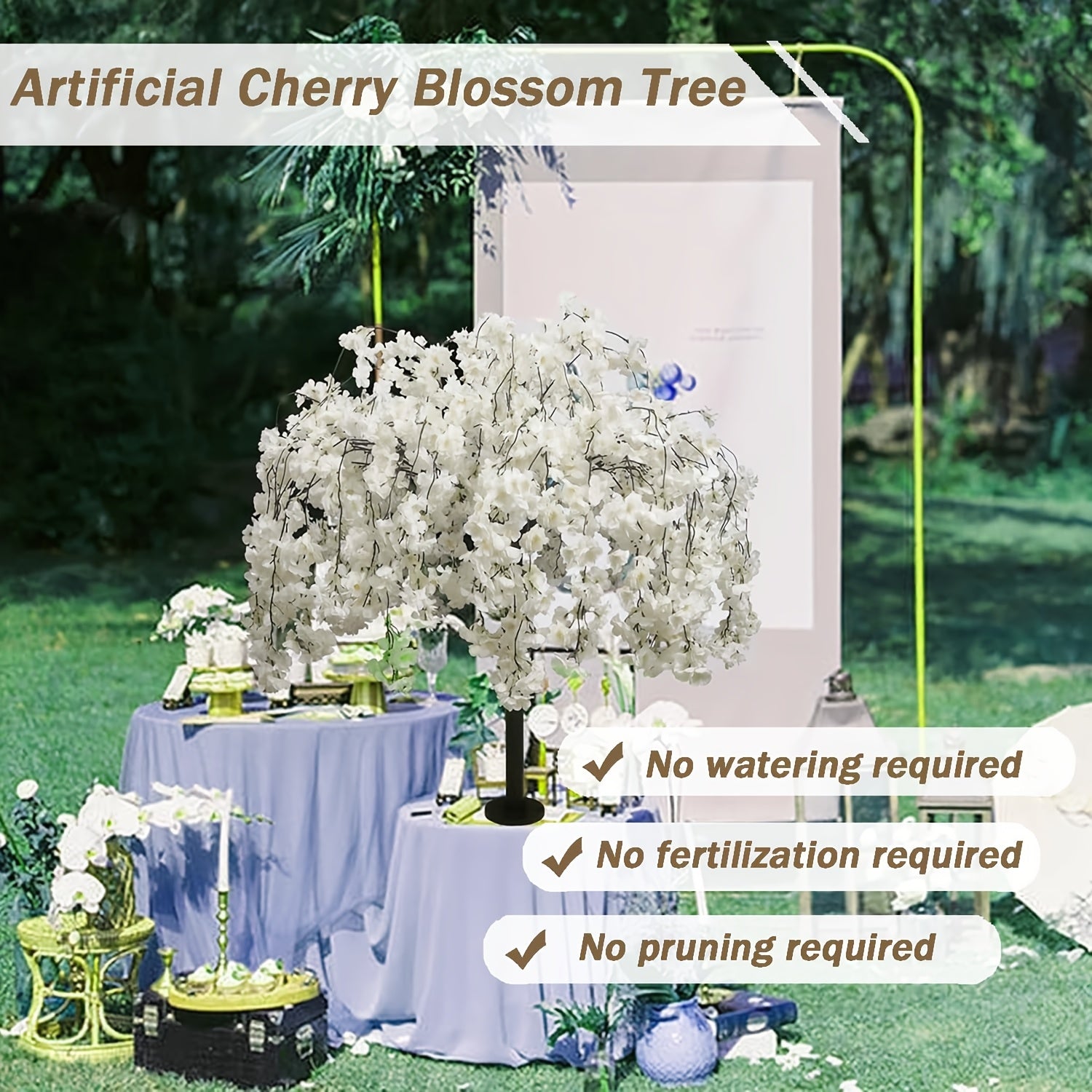 Artificial Flower Cherry Blossoms Tree Wedding Decoration Cherry Blossom Branch Home Garden Decor Desktop Artificiales Tree