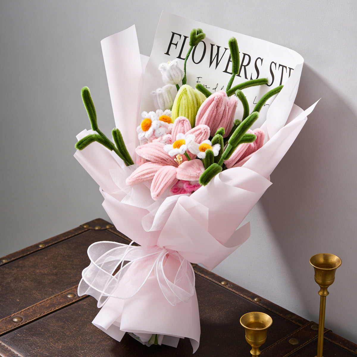 Handmade Twisted Rods Artificial Flower Bouquet - Preserved Forever Roses Suitable for Weddings, Valentine's Day, Easter & Spring Decorations, Plastic Wedding Centerpieces, Bouquets for, No Maintenance Required, Year-Round Decoration