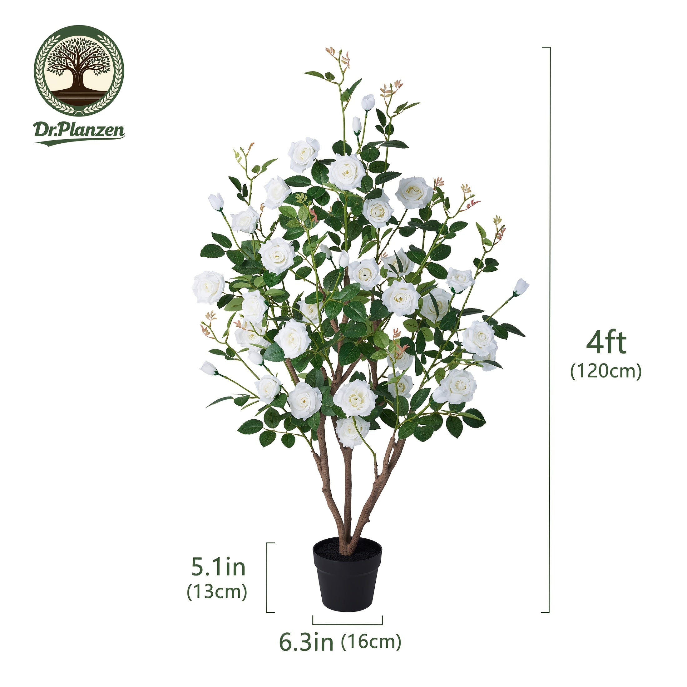 Artificial Rose Trees Pre-Potted With Nursery Pot | Home Decor, Indoor Plants, Decorative Trees, Realistic Silk Foliage, High-Quality Faux Flowers, Fake Roses For Thanksgiving