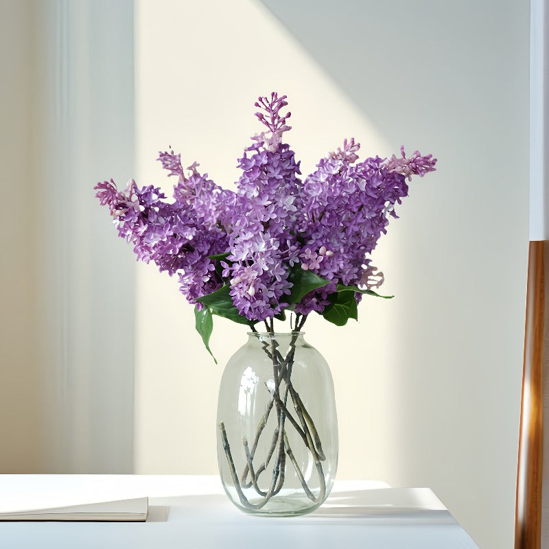 Flexible Lilac Branches, Equipped with Realistic And Bendable Stems And Spring Blooming Flowers - Made of Plastic Material, Suitable for Centerpiece Decoration, Spring Decoration, New Year Decoration, And Indoor Dining Table Decoration with Lilac