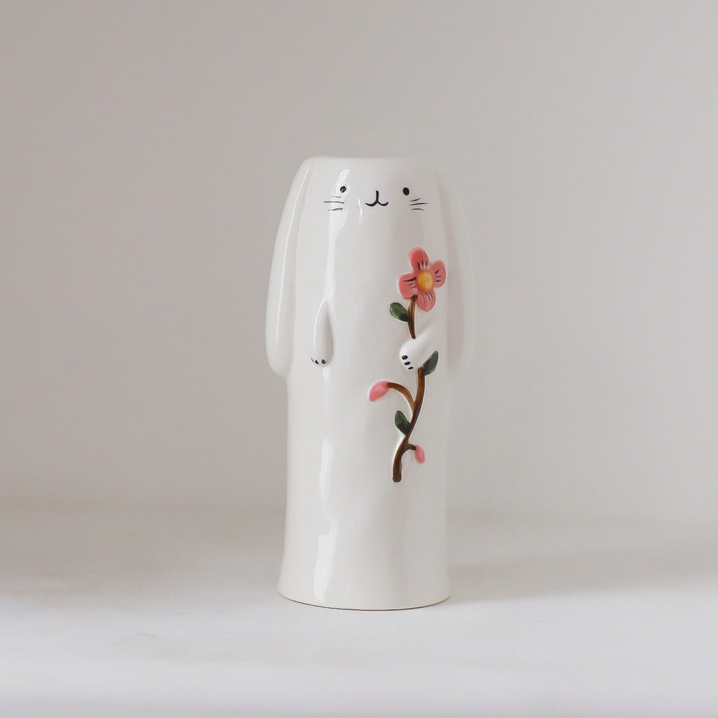 Cartoon Cute Ceramic Hydroponic Plant Vase for Living Room Desktop, Small Flower Pot, Dried Flower Vase, Creative Gift And Decorative Ornament