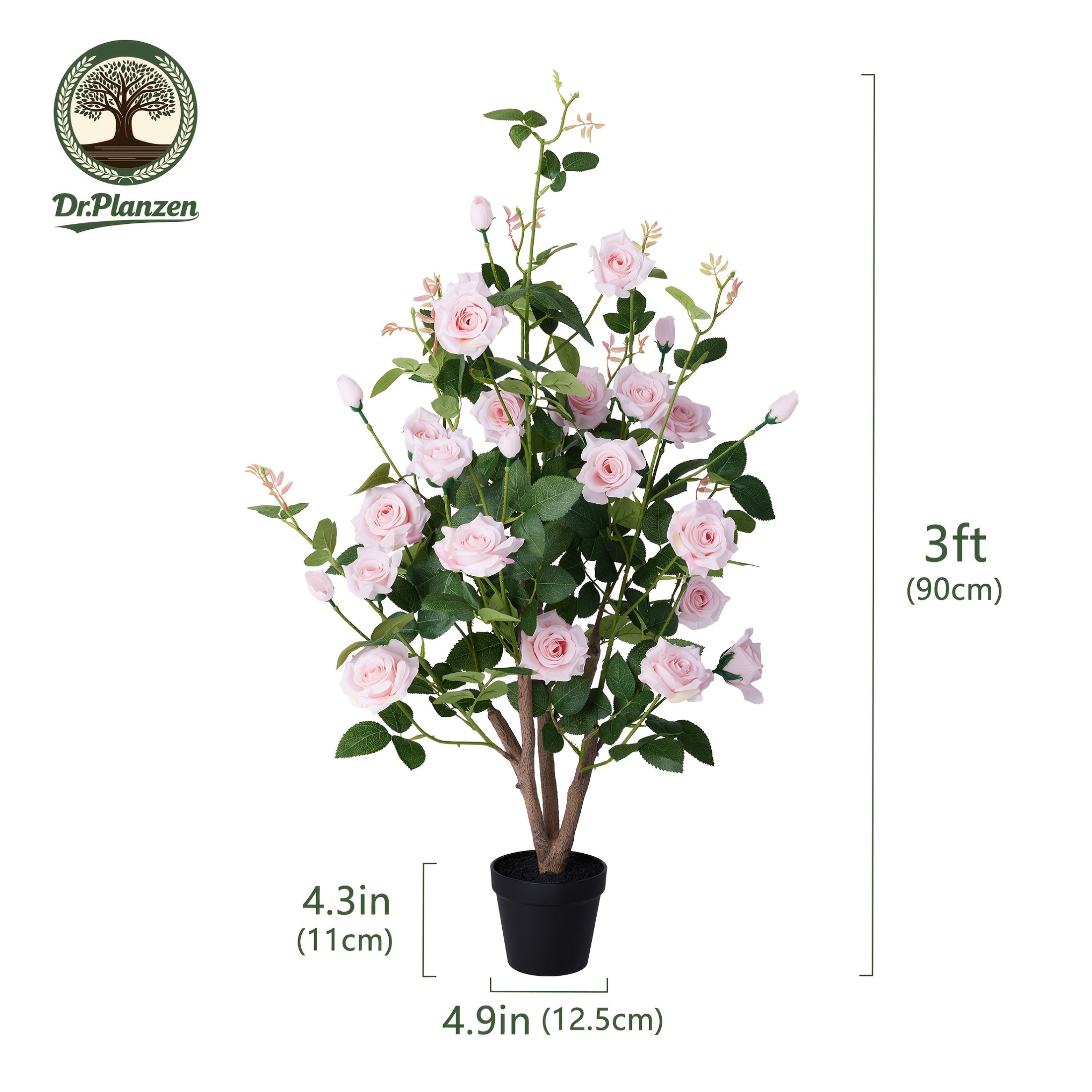 Artificial Rose Trees Pre-Potted With Nursery Pot | Home Decor, Indoor Plants, Decorative Trees, Realistic Silk Foliage, High-Quality Faux Flowers, Fake Roses For Thanksgiving