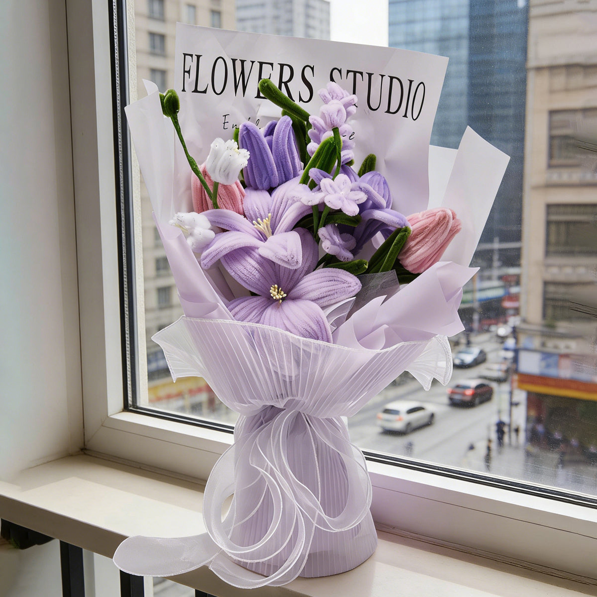 Handmade Twisted Rods Artificial Flower Bouquet - Preserved Forever Roses Suitable for Weddings, Valentine's Day, Easter & Spring Decorations, Plastic Wedding Centerpieces, Bouquets for, No Maintenance Required, Year-Round Decoration