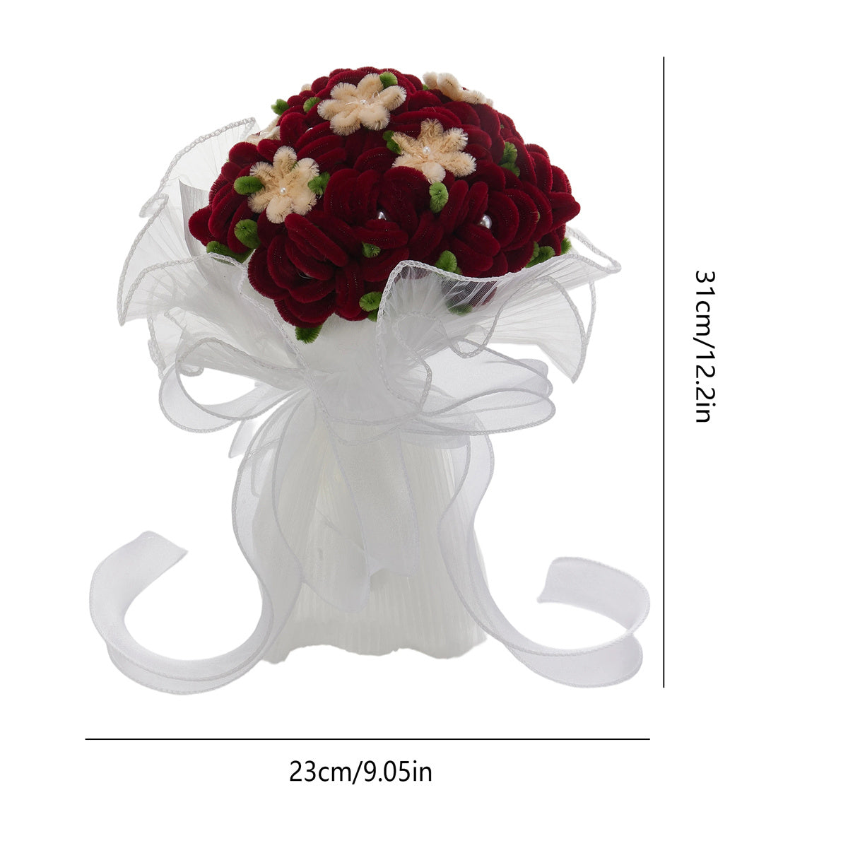 Handmade Twisted Rods Artificial Flower Bouquet - Preserved Forever Roses Suitable for Weddings, Valentine's Day, Easter & Spring Decorations, Plastic Wedding Centerpieces, Bouquets for, No Maintenance Required, Year-Round Decoration