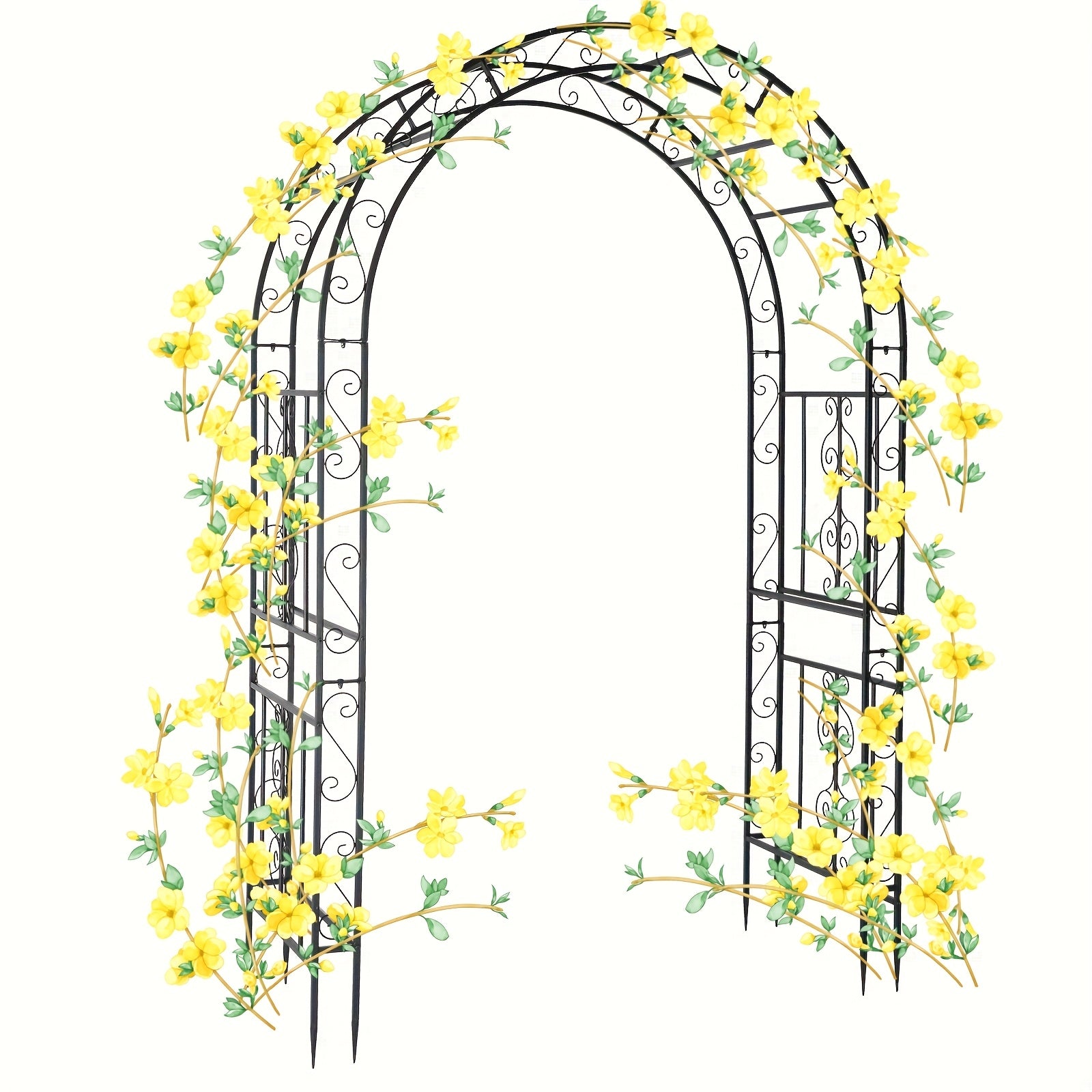 Large Size 7, 2ft Round Top With Door And Planting Frame, Black Iron Art, 16mm Pipe, Iron Arch, Courtyard (additional Styles Are Available For You To Choose)