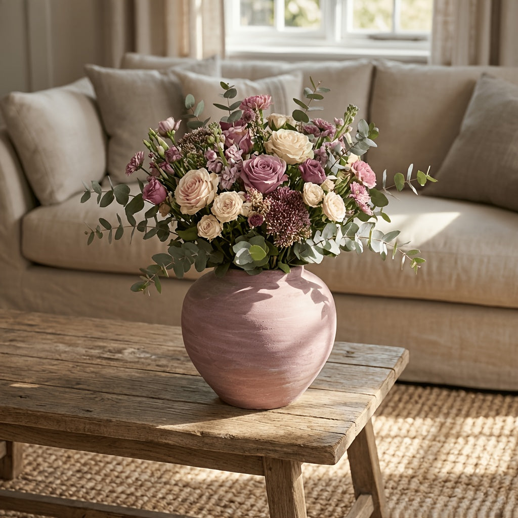 Handmade Unglazed Rough Ceramic Pot, Wabi-Sabi Style Vase, Dried Flower Vessel, Cafe Window Decor Prop